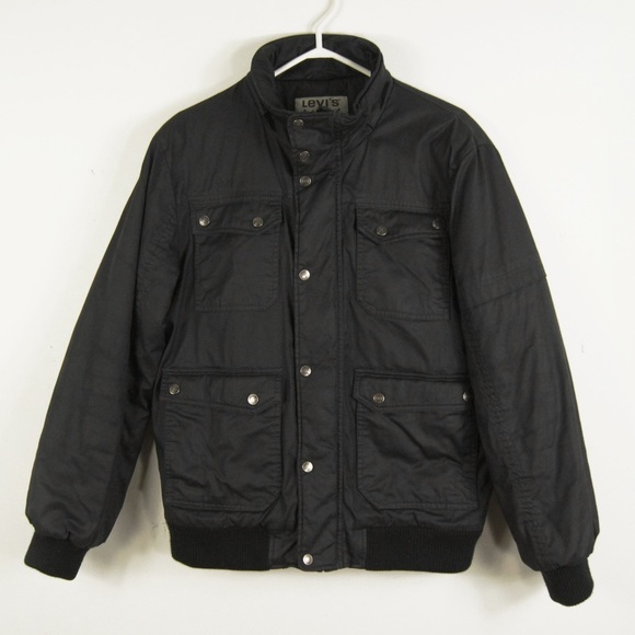 Levi’s Classic Black Utility Bomber Jacket Coat - Picture 1 of 4